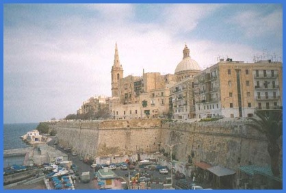 This is area of Valletta, which is the terminal for the Sliema - Valletta Ferry<br />You can also see tops of two of the 365 churches that have been built on Malta.